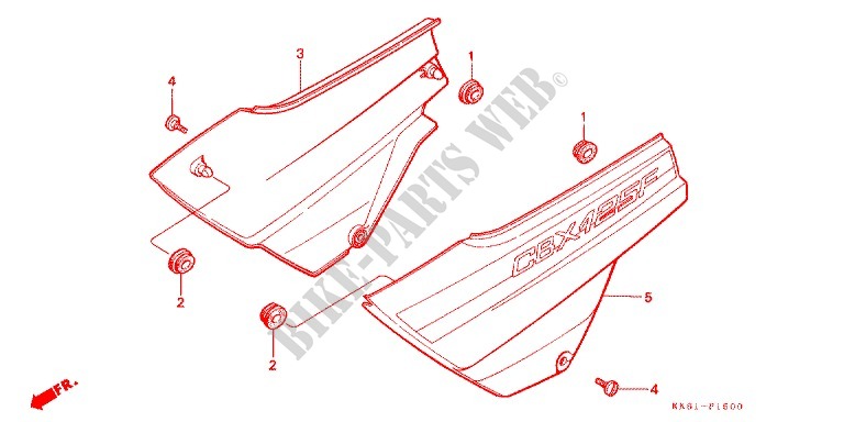SIDE COVERS (CBX125F) for Honda CBX 125 1992