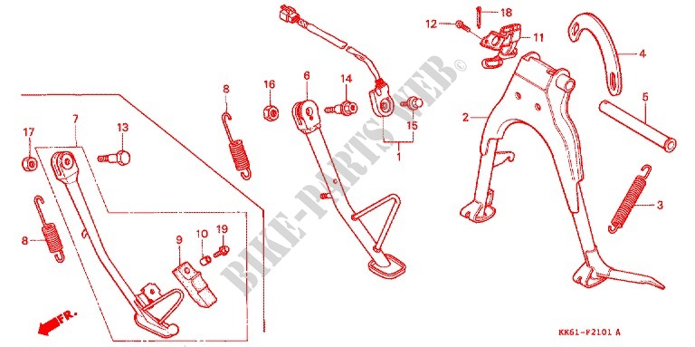 STAND (CBX125FH/N/P) for Honda CBX 125 1992