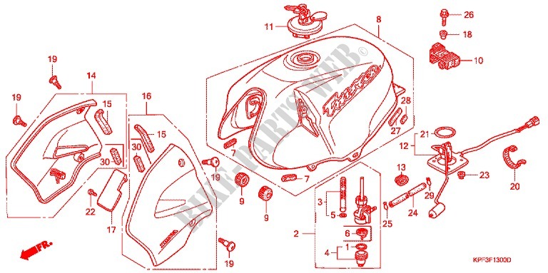 FUEL TANK for Honda CBX 250 TWISTER ( polluentes) 2003