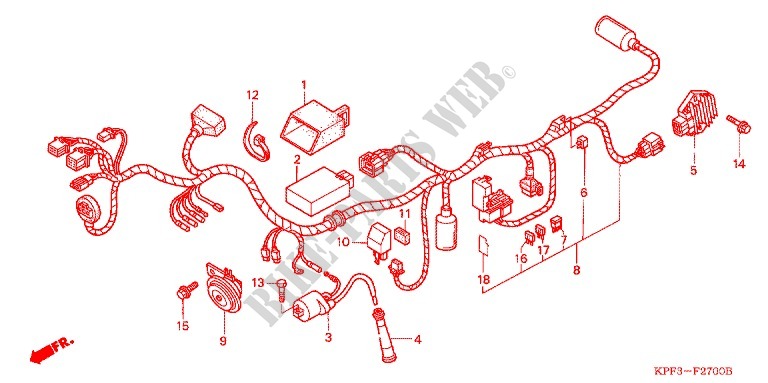 WIRE HARNESS for Honda CBX 250 TWISTER ( polluentes) 2003