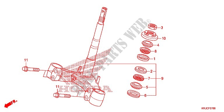 STEERING STEM for Honda S WING 125 ABS 3E 2012