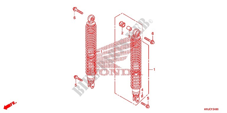 REAR SHOCK ABSORBER (2) for Honda S WING 125 ABS ED 2012