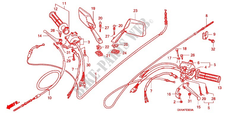 HANDLE SWITCH   LEVER   CABLE   GRIP for Honda CH 80 ELITE 2003