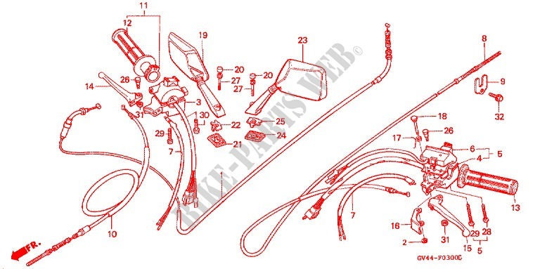 HANDLE SWITCH   LEVER   CABLE   GRIP for Honda CH 80 ELITE 1993