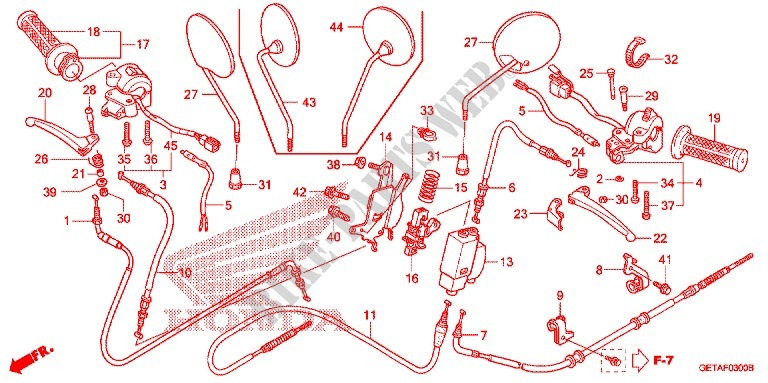 LEVER   SWITCH   CABLE (1) for Honda 50 METROPOLITAN 2008