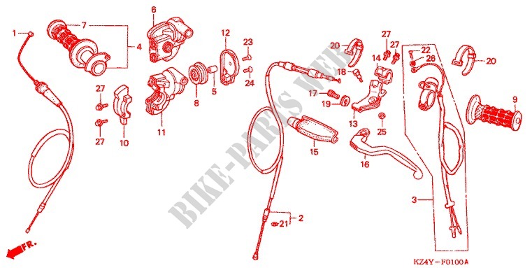 LEVER   SWITCH   CABLE (1) for Honda CR 125 R 2001