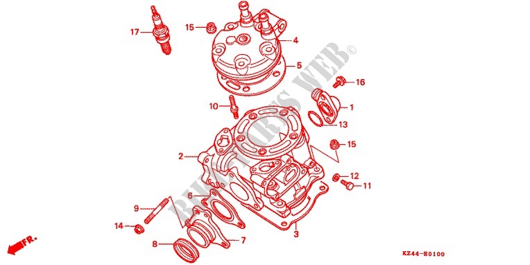 CYLINDER HEAD COVER for Honda CR 125 R 1990