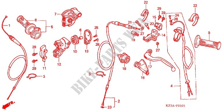 LEVER   SWITCH   CABLE (CR250R'04 '07) for Honda CR 250 R 2004
