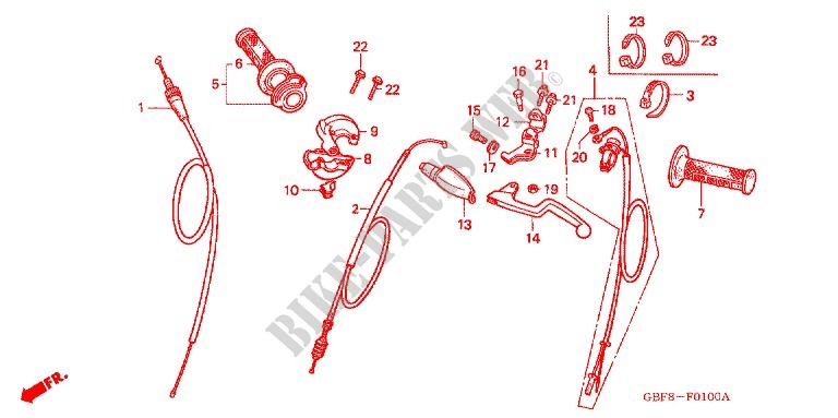 LEVER   SWITCH   CABLE (2) for Honda CR 85 R 2006