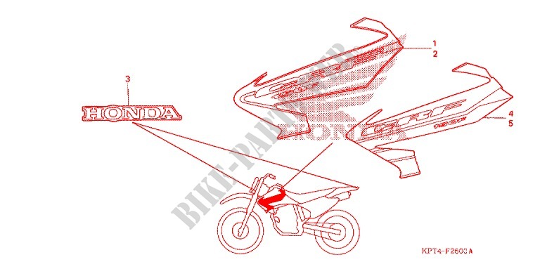 STICKERS ('03,'04) for Honda CRF 150 F 2004