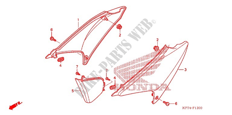 SIDE COVERS ('03 '05) for Honda CRF 150 F 2005