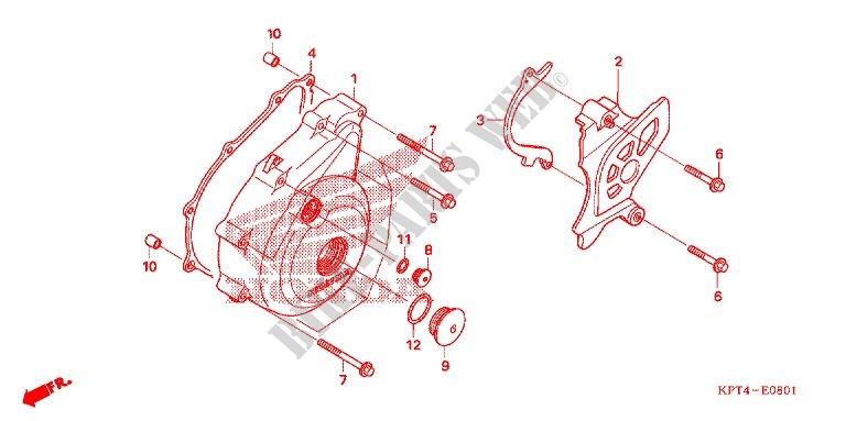 LEFT CRANKCASE COVER  ('06 '11) for Honda CRF 150 F 2006