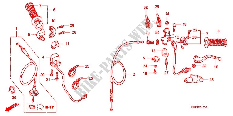 LEVER   SWITCH   CABLE (2) for Honda CRF 150 F 2011