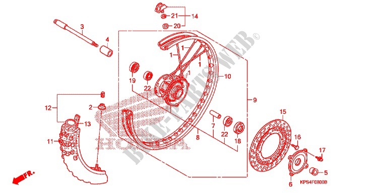 FRONT WHEEL for Honda CRF 230 F 2005