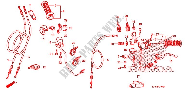 LEVER   SWITCH   CABLE (1) for Honda CRF 230 F 2005