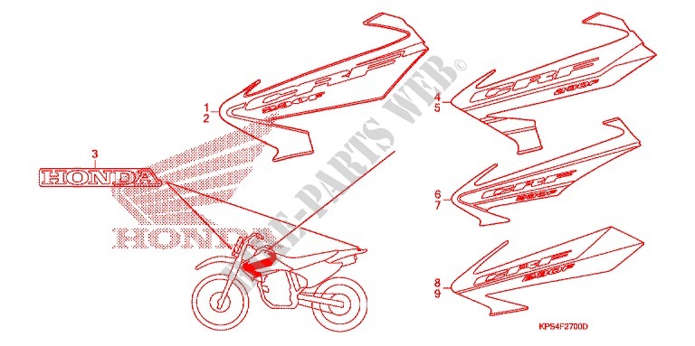 STICKERS ('03 '06) for Honda CRF 230 F 2005