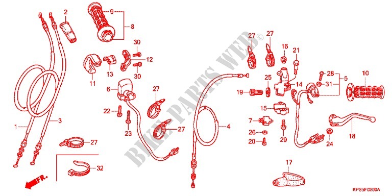LEVER   SWITCH   CABLE (1) for Honda CRF 230 F 2007