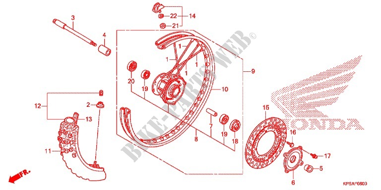 FRONT WHEEL for Honda CRF 230 F 2012