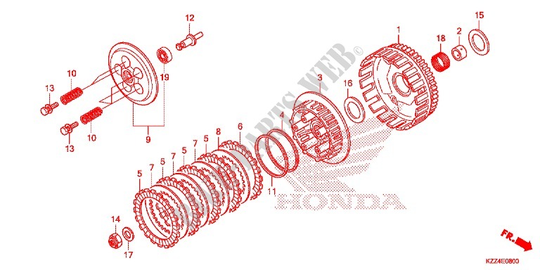 CLUTCH for Honda CRF 250 L RED 2013