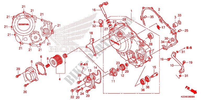 RIGHT CRANKCASE COVER for Honda CRF 250 L RED 2014