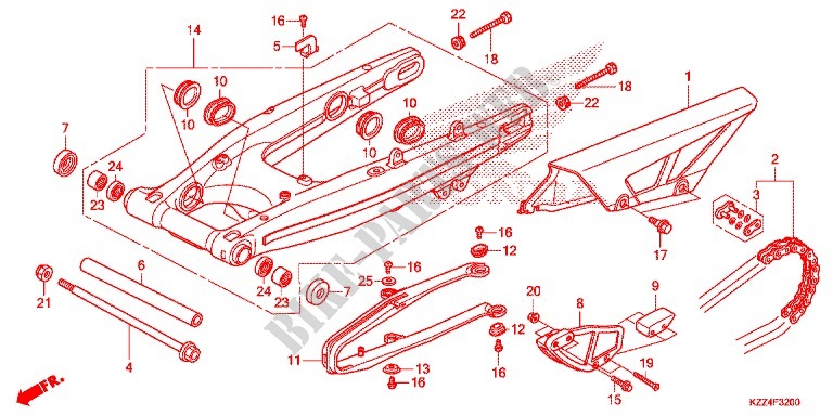 SWINGARM   CHAIN CASE for Honda CRF 250 L RED 2014