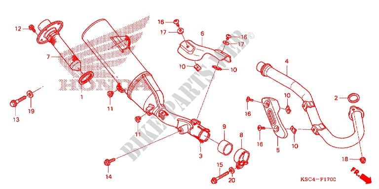 EXHAUST MUFFLER (2) for Honda CRF 250 X 2012
