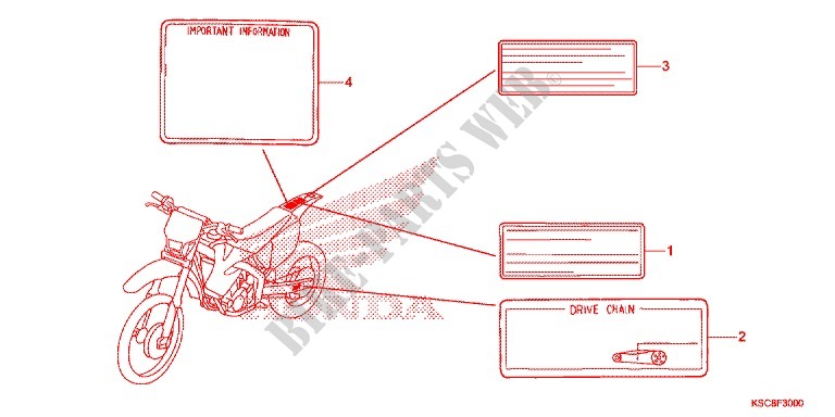 CAUTION LABEL (1) for Honda CRF 250 X 2013