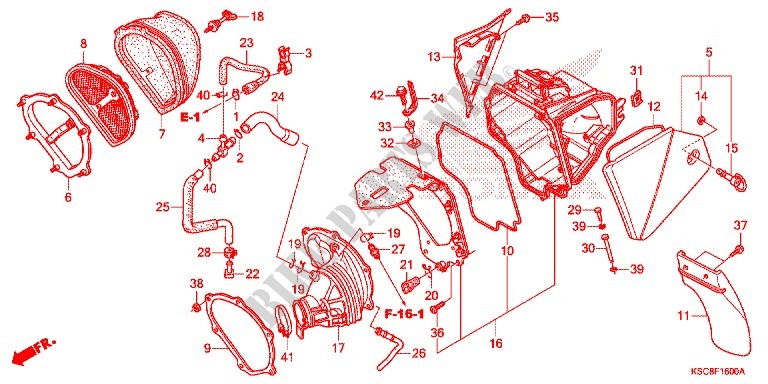 FRONT COVER   AIR CLEANER for Honda CRF 250 X 2013
