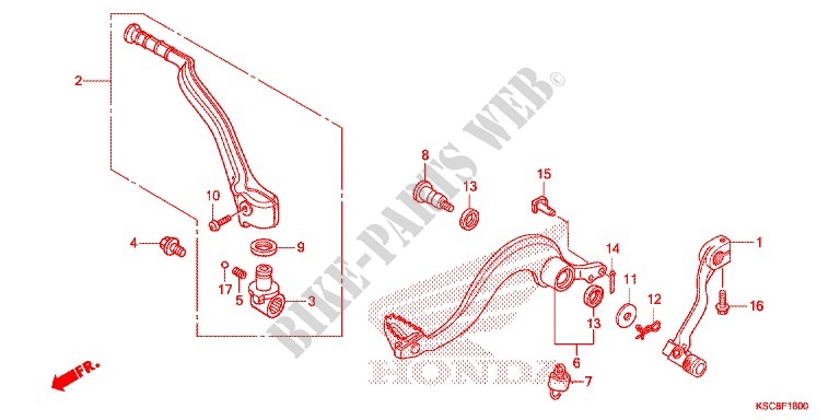 KICK STARTER ARM   BRAKE PEDAL   GEAR LEVER for Honda CRF 250 X 2013