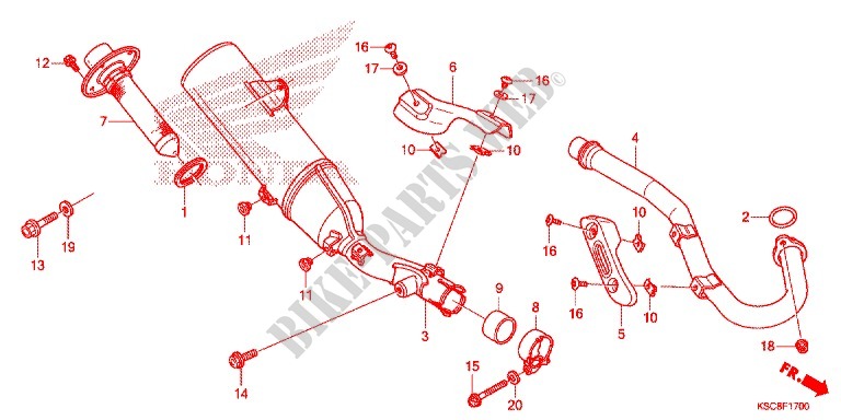 EXHAUST MUFFLER (2) for Honda CRF 250 X 2013