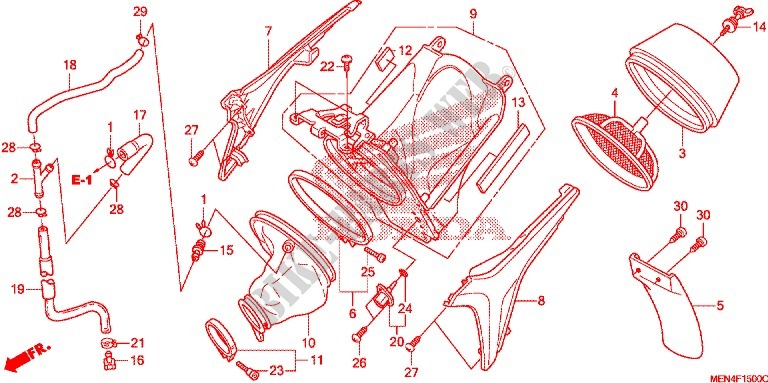 FRONT COVER   AIR CLEANER for Honda CRF 450 R 2009