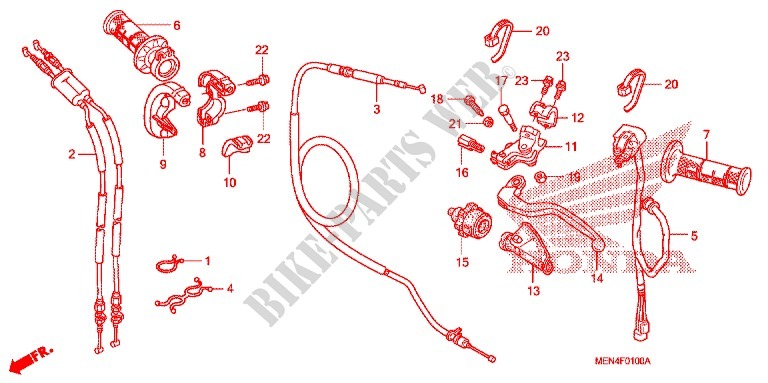 LEVER   SWITCH   CABLE (1) for Honda CRF 450 R 2011