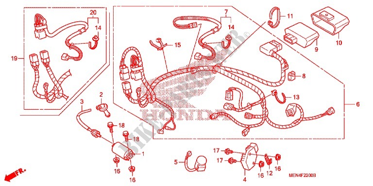 WIRE HARNESS/BATTERY for Honda CRF 450 R 2011