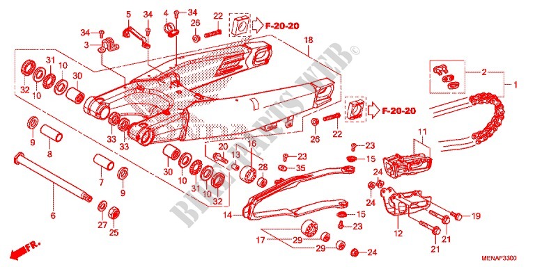 SWINGARM   CHAIN CASE for Honda CRF 450 R 2013