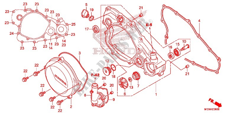 RIGHT CRANKCASE COVER   WATER PUMP for Honda CRF 450 R 2013