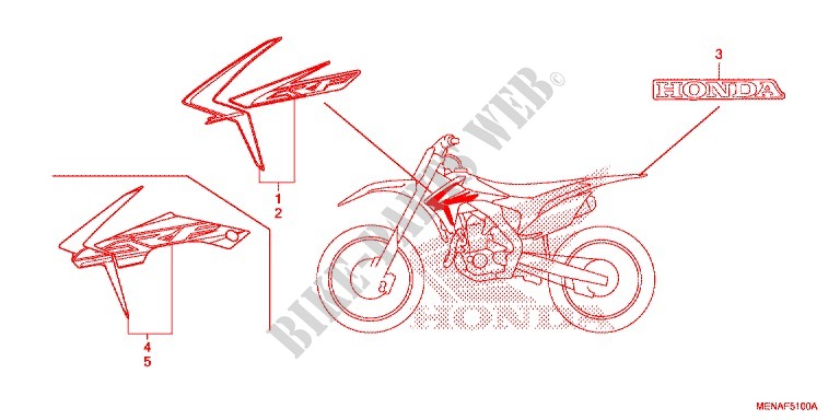 STICKERS (1) for Honda CRF 450 R 2014
