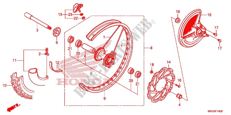 FRONT WHEEL for Honda CRF 450 R 2017