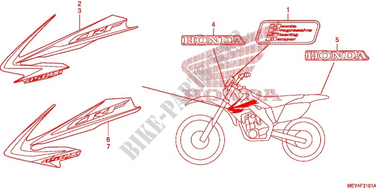 STICKERS (CRF450X'09,'11,'12,'13) for Honda CRF 450 X 2011