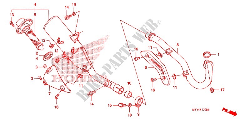 EXHAUST MUFFLER (2) for Honda CRF 450 X 2012