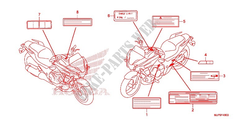 CAUTION LABEL (1) for Honda CTX 700 ABS 2016