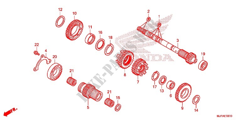 GEARBOX (ARBRE SECONDAIRE) (CTX700D) for Honda CTX 700 DCT ABS 2014