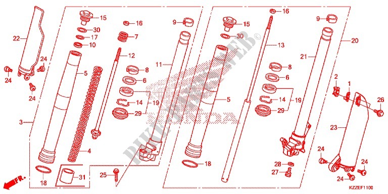 FRONT FORK for Honda CRF 250 RALLYE ABS 2017