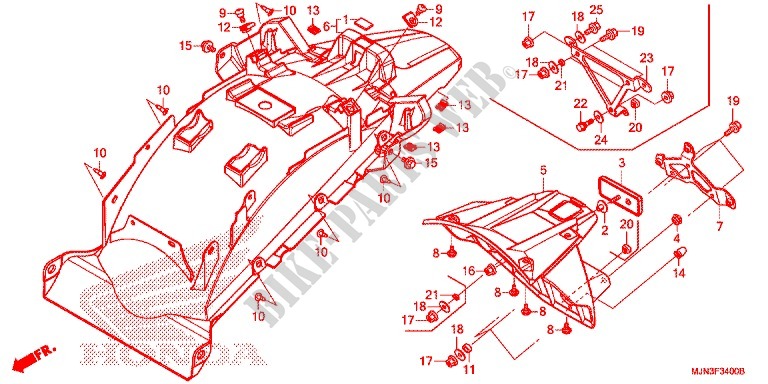 REAR FENDER for Honda CTX 1300 ABS 2016
