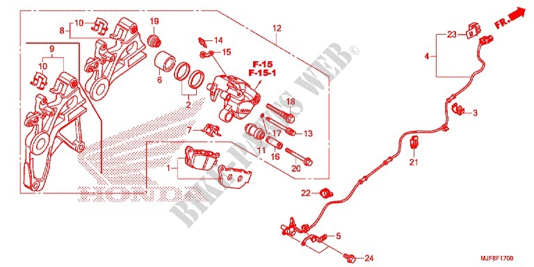 REAR BRAKE CALIPER for Honda CTX 700 N 2016