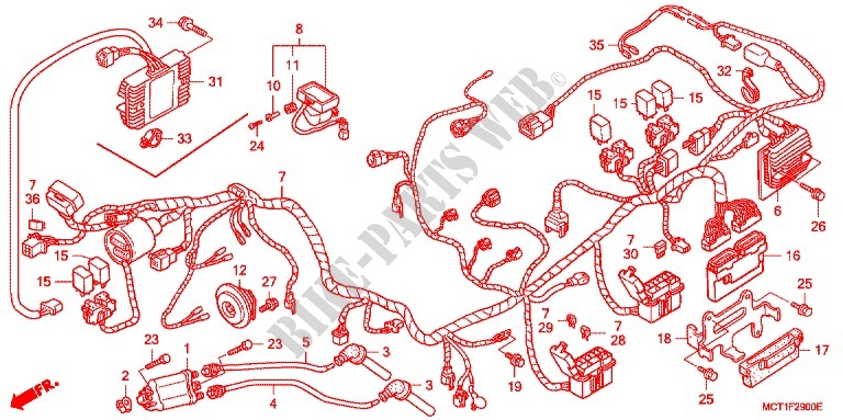 WIRE HARNESS (FJS4002 FJS6001/2) for Honda SILVER WING 400 2002