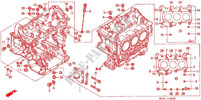 CYLINDER BLOCK for Honda VALKYRIE 1500 F6C DELUXE 2001