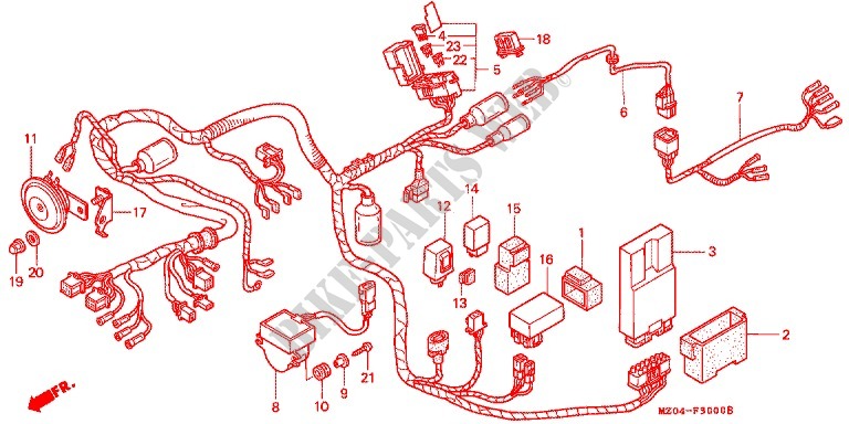 WIRE HARNESS/BATTERY for Honda VALKYRIE 1500 F6C 1998