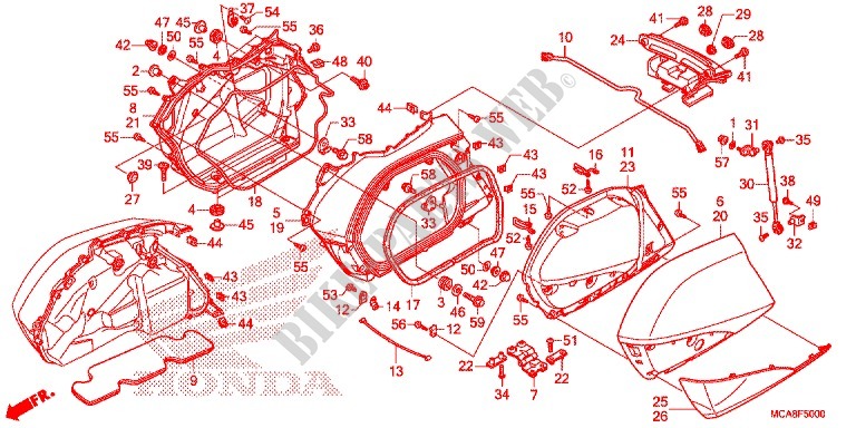 SADDLEBAG for Honda GL 1800 GOLD WING ABS NAVI 2012