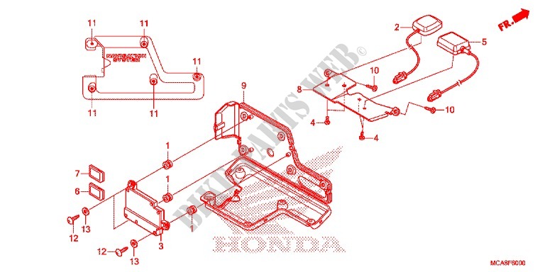 SAT NAV ANTENNA   BRACKET for Honda GL 1800 GOLD WING ABS NAVI 2012