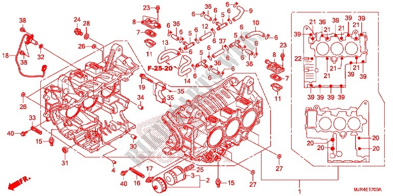 CYLINDER BLOCK for Honda GOLD WING 1800 F6C VALKYRIE 2014
